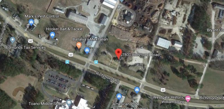 The crash occurred in the 7800 Block of Richmond Road on Sunday night. (WYDaily/Google Maps)