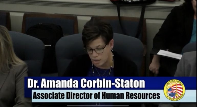 During the Dec. 9 work session of the York County School Division school board, Amanda Corbin Station, associate director of human resources, presented on the district's goals for recruiting and retaining diverse staff. (WYDaily/Courtesy YCSD)
