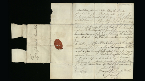 A letter from King George III to his son Prince William. Photo courtesy of Royal Archives/Her Majesty Queen Elizabeth II. (WYDaily/Courtesy of William & Mary)