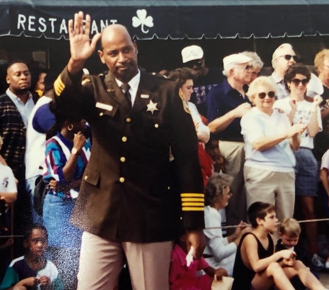Sheriff B.J. Roberts waves in a Hampton parade in the 90's. (WYDaily/Courtesy Hampton Sheriff's Office)