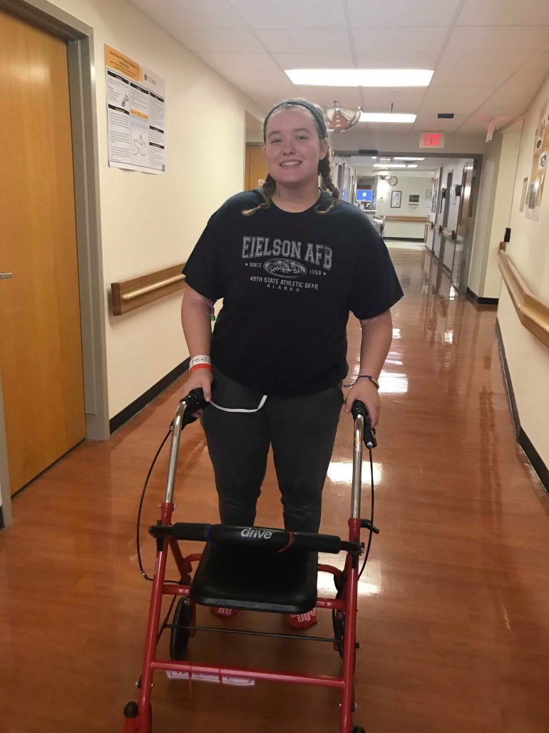 Makayla Stokes-Balkcom days after her heart surgery at VCU. (WYDaily/ Courtesy of Jennifer Lawrence.)