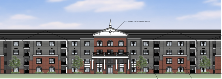 A screenshot of the proposed building rendering for the independent living senior apartments. (WYDaily/ Courtesy of the York County Planning Commission)