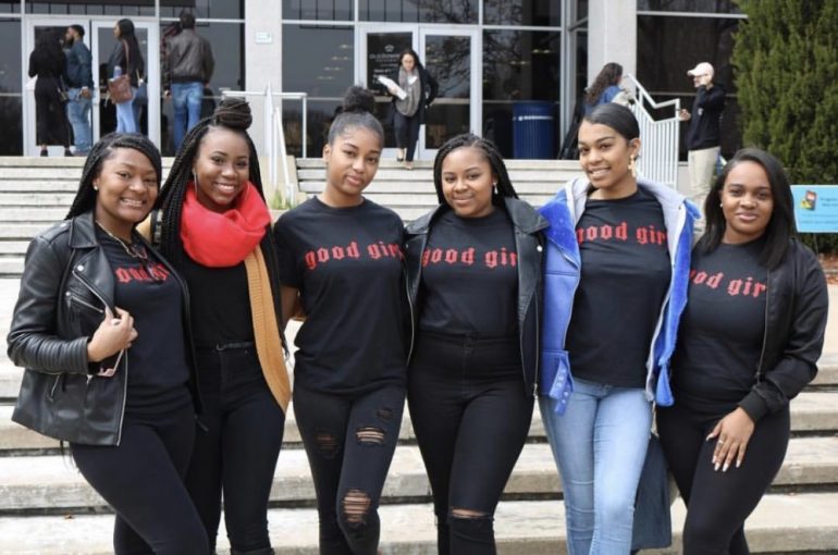 Kayla Jones (middle) is the president for Old Dominion University's chapter of The Good Girl Movement, an organization with a mission to redefine the narrative for black women. (WYDaily/Courtesy Brooklyne Baker)