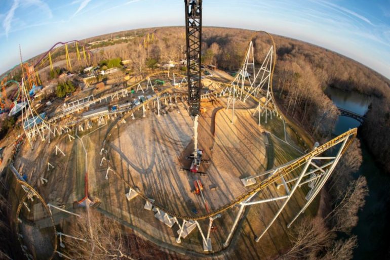 Busch Gardens announced via Twitter on Wednesday that the last track to its ninth roller coaster had been laid. (WYDaily/Busch Gardens VA Twitter)