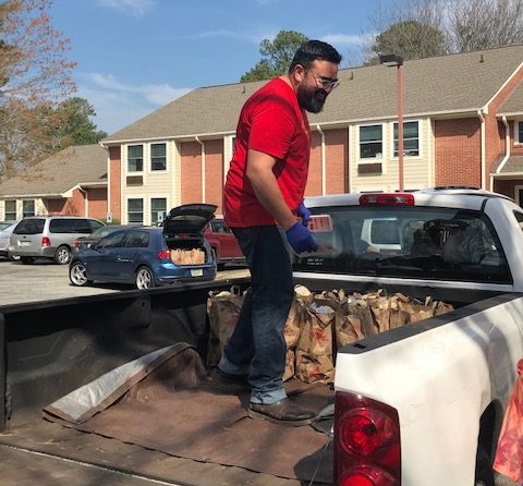 Staff and volunteers from the Williamsburg Farmers Market prepared and delivered 104 bags of food to community housing developments in the City of Williamsburg. (WYDaily/Courtesy City of Williamsburg)