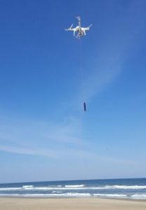 Teresa Updyke and George McLeod tested drone calibration at the Little Island Park radar station in Virginia Beach. (WYDaily/Courtesy of ODU)