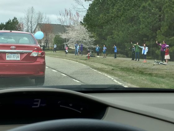Teachers and staff from Stonehouse Elementary School drove around local neighborhoods to spread cheer to students and their families. (WYDaily/Courtesy Olivia Doiron)