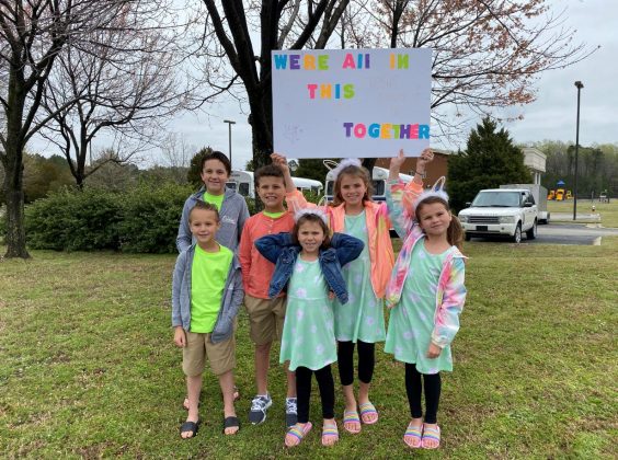 Teachers and staff from Stonehouse Elementary School drove around local neighborhoods to spread cheer to students and their families. (WYDaily/Courtesy Eileen Cox)