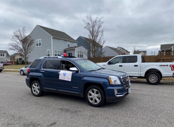 Teachers and staff from Stonehouse Elementary School drove around local neighborhoods to spread cheer to students and their families. (WYDaily/Courtesy of WJCC Schools)