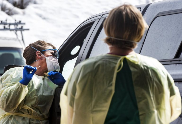 Coronavirus mobile testing (Associated Press photo)