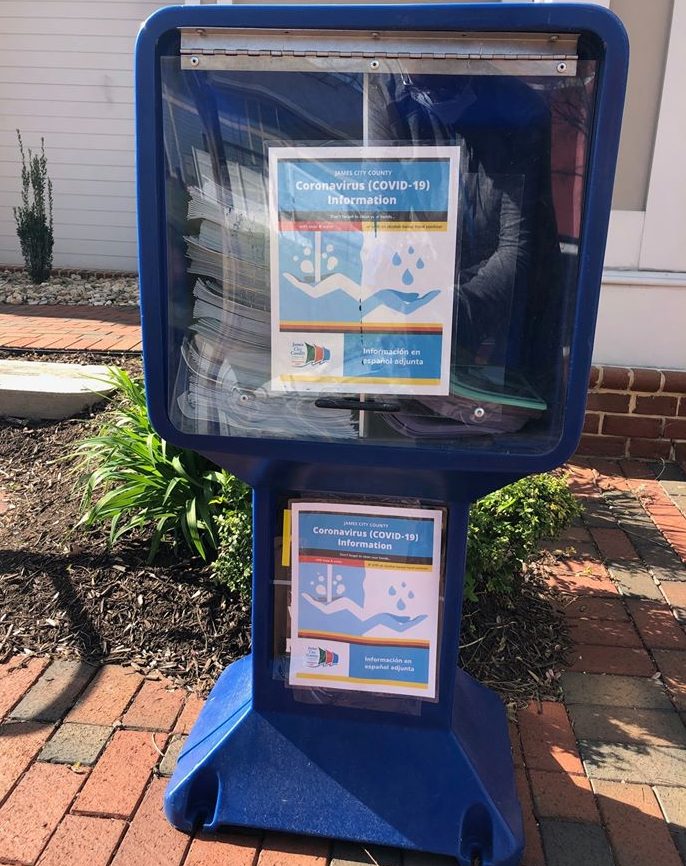 James City County is now providing locations throughout the area that offer paper information about the coronavirus and community resources. (WYDaily/James City County Facebook)