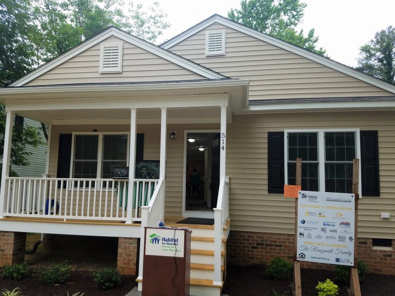 Habitat for Humanity Peninsula and Greater Williamsburg built its first home in Williamsburg recently. (WYDaily/ Courtesy of the Habitat for Humanity Peninsula and Greater Williamsburg Facebook page)