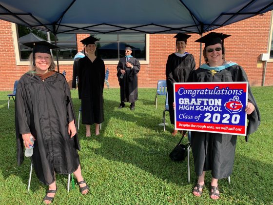Christy Swindler (right) is a math teacher and parent of a 2020 graduate. She said her daughter, Janie Swindler, was excited to have such an original graduation story. (WYDaily/Alexa Doiron)