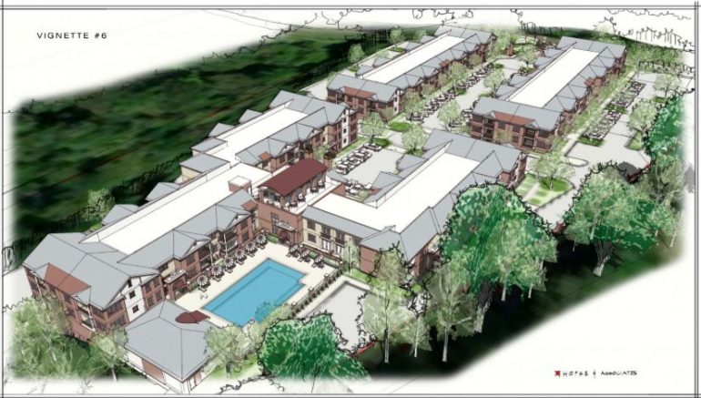 A conceptual drawing of a proposed living development located at the Governor's Inn property. (WYDaily/Courtesy Thomas Niles)