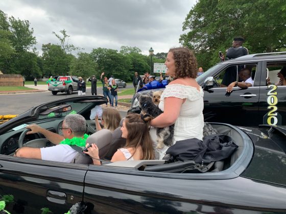 Graduates piled in with their families, friends and dogs to commemorate the event. (WYDaily/Alexa Doiron)