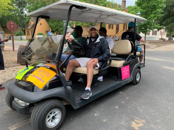 Principal Howard Townsend had the honor of leading the procession in a golf cart. (WYDaily/Alexa Doiron)