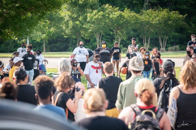 Hundreds rallied at the Williamsburg campus of Thomas Nelson Community College to protest racism and police violence Friday, June 5, 2020. (WYDaily/Courtesy of Joseph Miller)