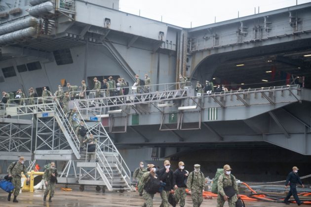(June 16, 2020) USS Harry S. Truman (CVN 75) returns to Naval Station Norfolk after a seven-month deployment in support of maritime security operations and theater security cooperation efforts in the U.S. 2nd, 5th and 6th Fleets. (U.S. Navy photo by Mass Communication Specialist Seaman Christine Montgomery/Released)
