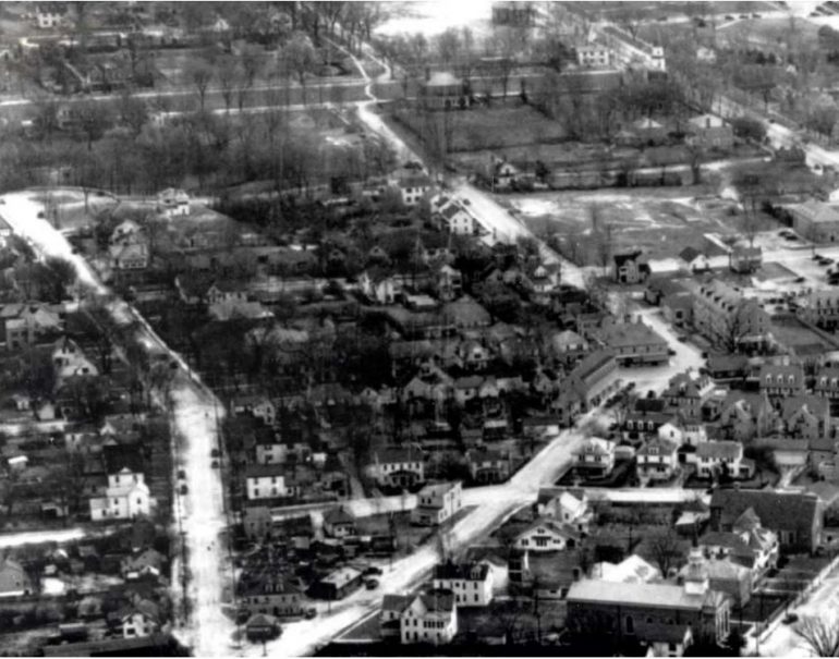Zach Meredith's undergraduate thesis shows images of the Triangle Block in its early years from the Special Collections at the John D. Rockefeller Jr. Library. (WYDaily/John D. Rockefeller Jr. Library) 