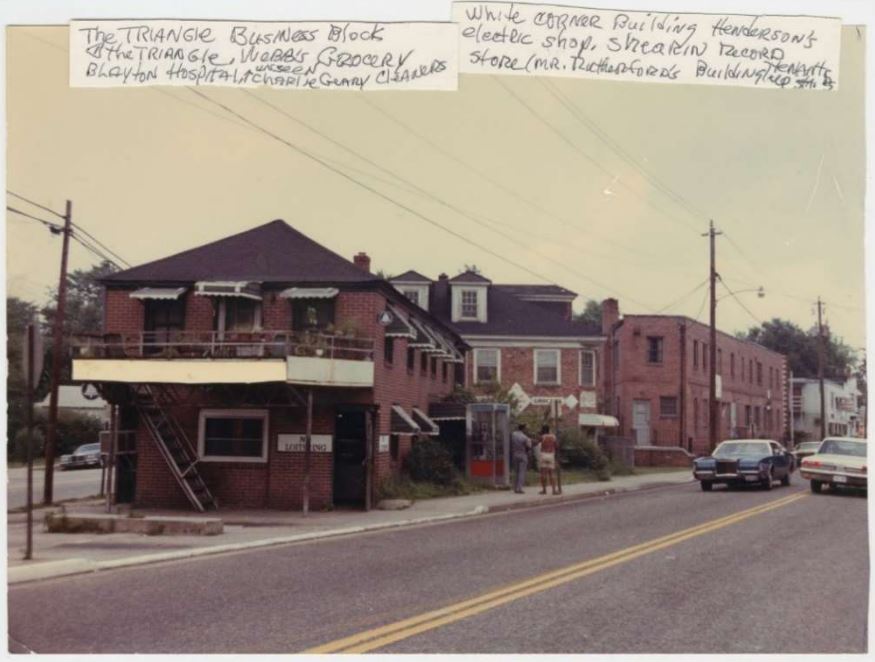 The Triangle Business Block was a hub for black businesses in the area in the twentieth century. But after decades of local government efforts, the area was redeveloped and black businesses were displaced. (WYDaily/William & Mary Special Collections)