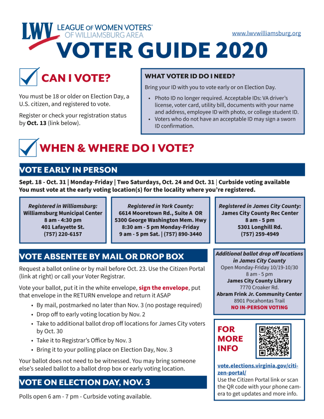 (WYDaily/Courtesy of the League of Women Voters of the Williamsburg Area)