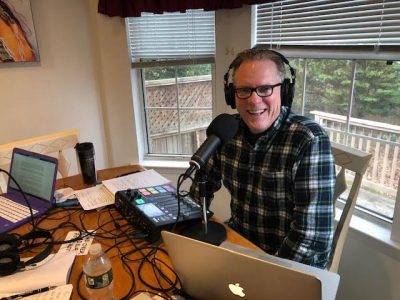 Bill Thomas, a music executive who lives in Connecticut, started Mind Over Murder podcast with Kristin Dilley, a local high school English teacher. (WYDaily/ Courtesy of Kristin Dilley & Bill Thomas)