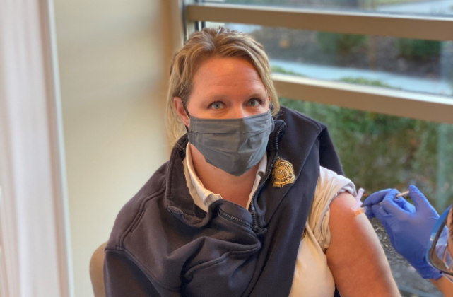 Emergency medical services staff in James City County receive the COVID-19 vaccine. (WYDaily/ Courtesy of James City County)