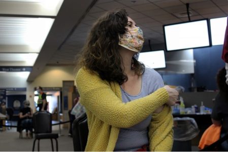 Sarah Bottiglieri, a pre-school teacher at Laurel Lane Elementary School receives a dose of the Moderna vaccine at the Colonial Williamsburg Visitors Center. (WYDaily/ Courtesy of the City of Williamsburg)