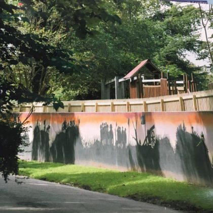 This photo was taken prior to the mural's latest makeover. (Courtesy of Shirley Cooper/YAF.)