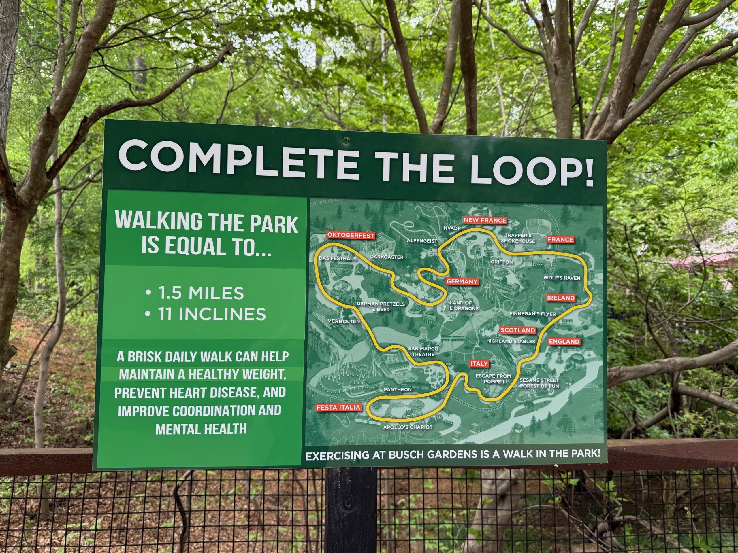 Busch Gardens Debuts New Fitness Signs Ahead of Upcoming Food