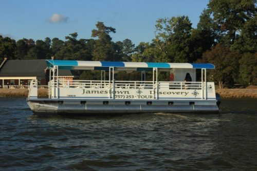 Jamestown Discovery Boat Tours cruising on the James River. (Courtesy Jamestown Discovery Boat Tours)